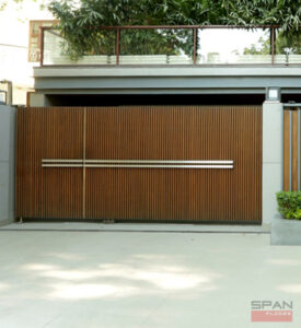 Premium wooden gate design for modern luxury home entrance